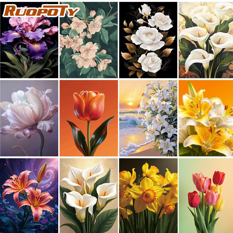 Art Craft Ideas For Adults - RUOPOTY Flower 5d Diamond Painting Create