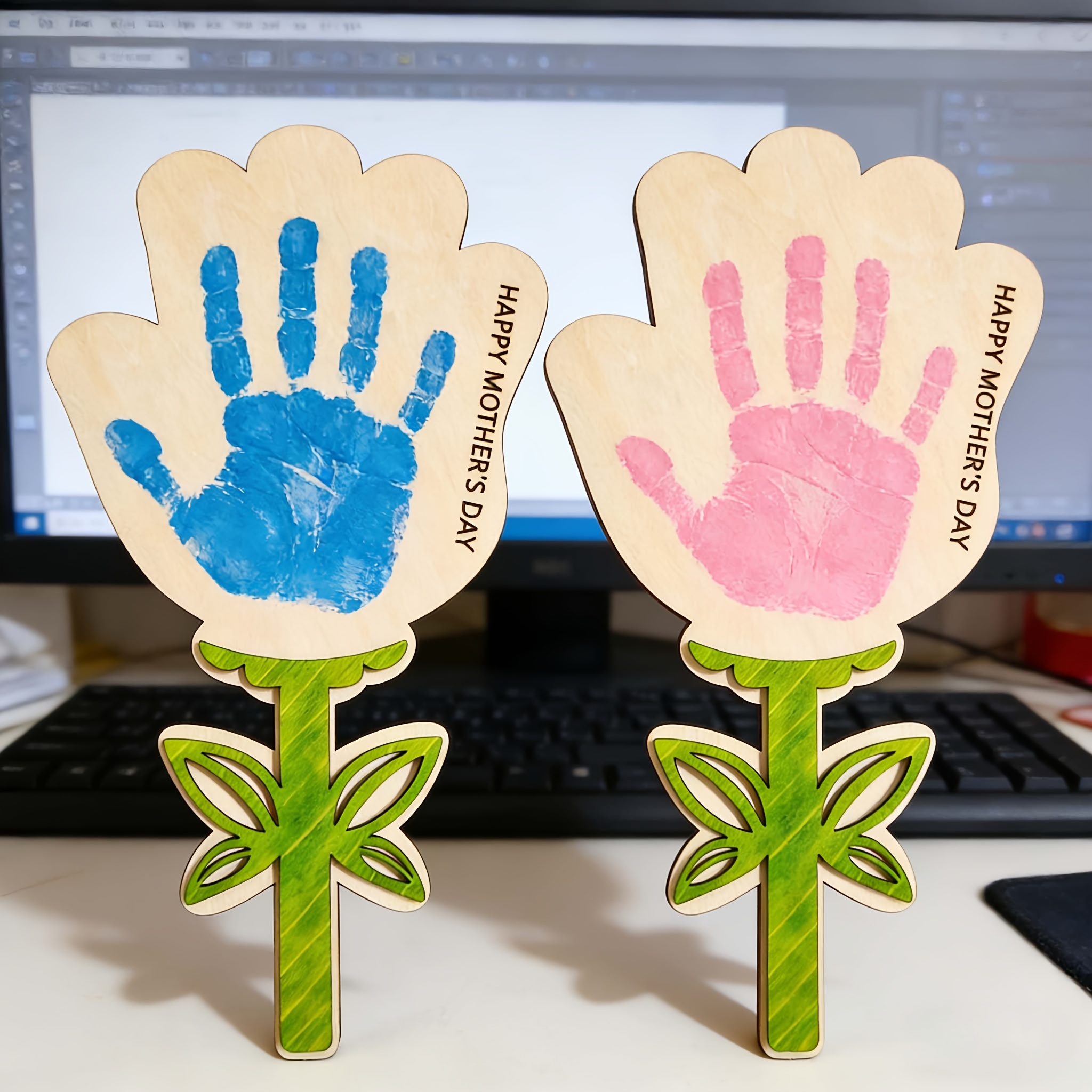 Art And Craft For Mother'S Day - Mother’s Day Wooden Handprint Flower Craft