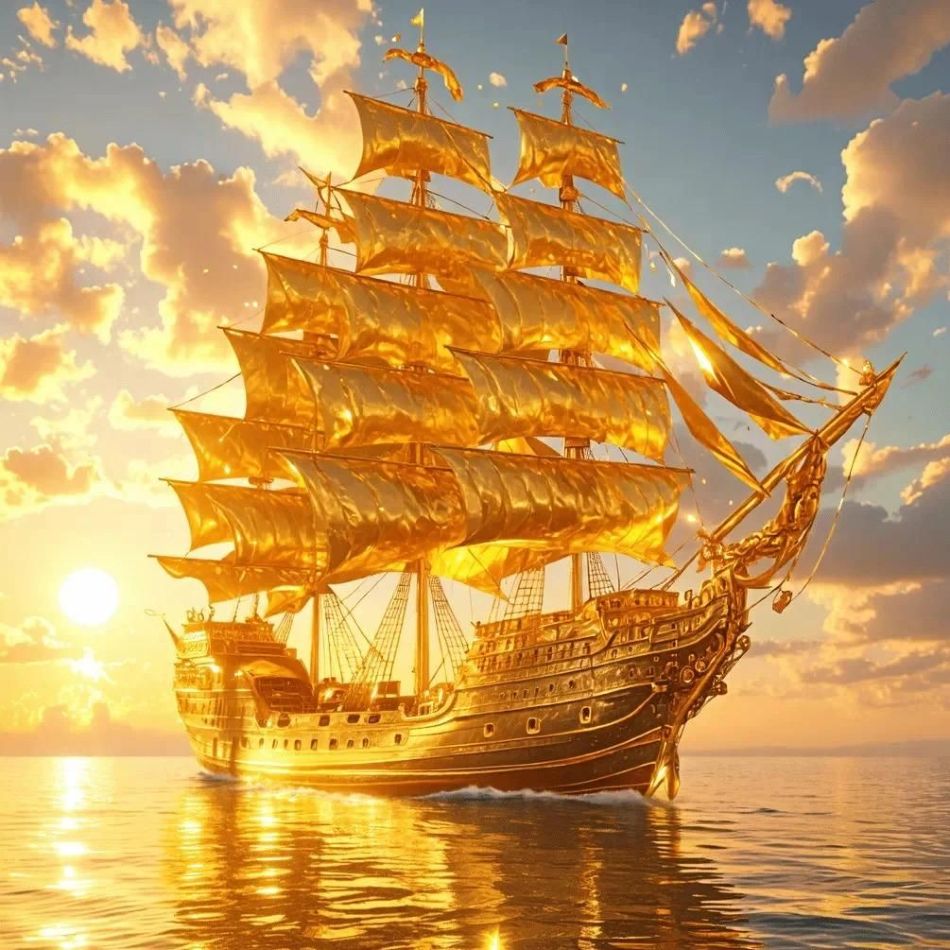 Art Craft Ideas For Adults - RUOPOTY Golden Sailboat Diamond Painting Adults