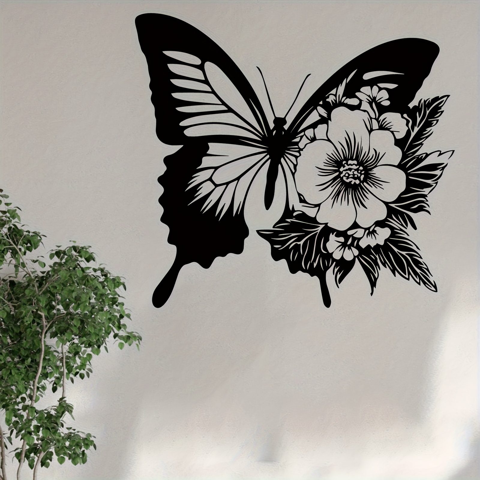 Art Craft Butterfly - 1pc Butterfly Floral Metal Wall Art