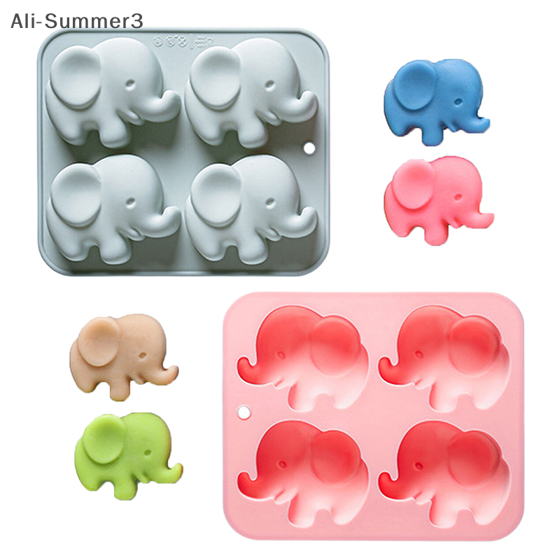 Art Craft Model - 4-hole Baby Elephant Silicone Mold Cute