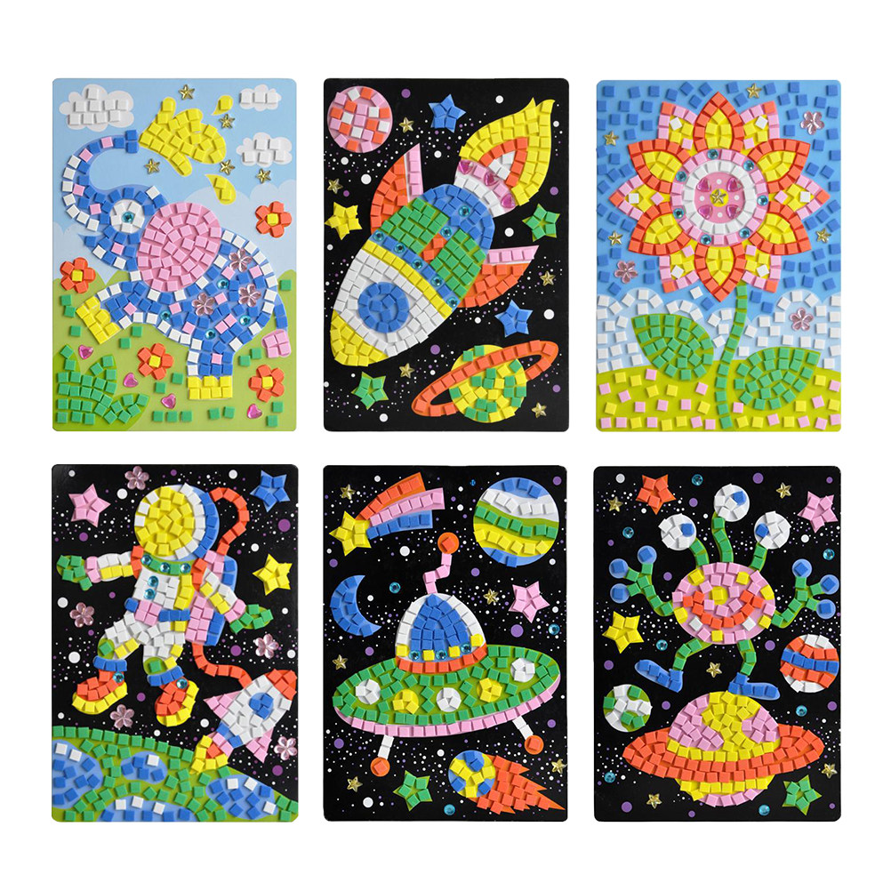 6Pcs Childrens Mosaic Art Stic - Art And Craft For Nursery recensie en prijs