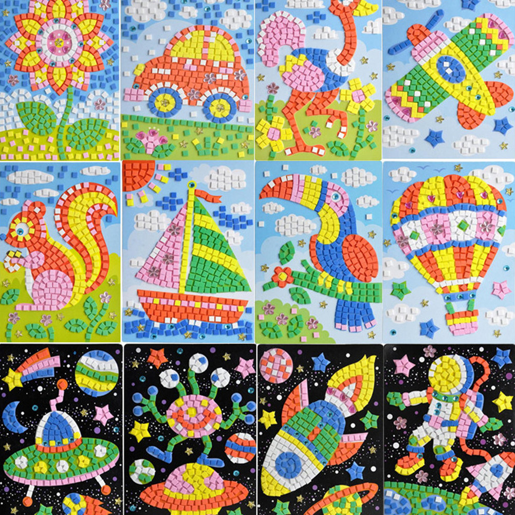 6Pcs Childrens Mosaic Art Stic - Art And Craft For Nursery recensie en prijs