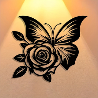 1 Iron Butterfly Rose Metal Wa - Art Craft Logo Design recensie en prijs