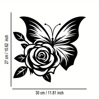 1 Iron Butterfly Rose Metal Wa - Art Craft Logo Design recensie en prijs