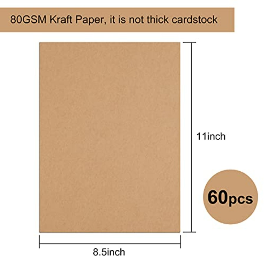 60 Sheets Kraft Paper 8.5 x 11 - Art X Craft recensie en prijs