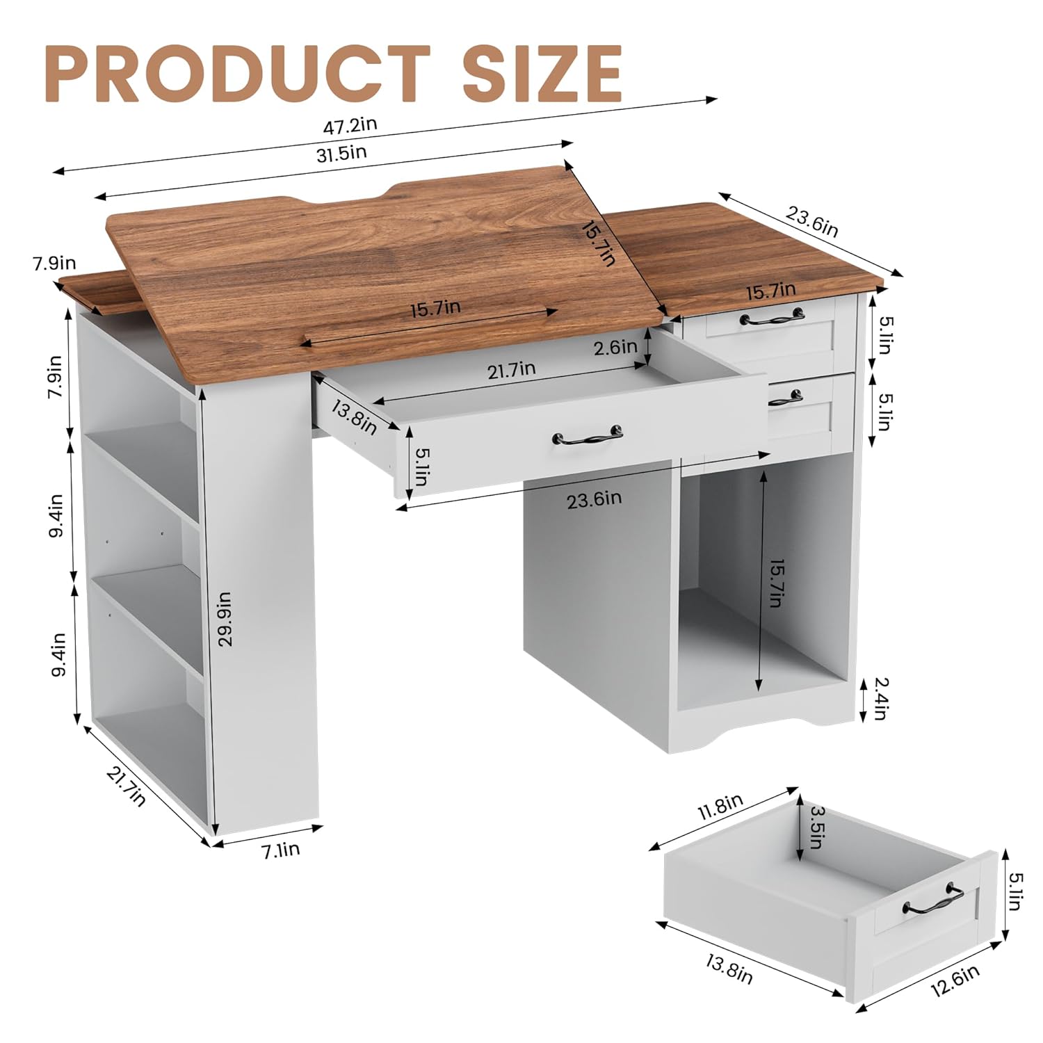 Drafting Table with Storage Ca - Art & Craft On Wild Animals For Preschoolers recensie en prijs