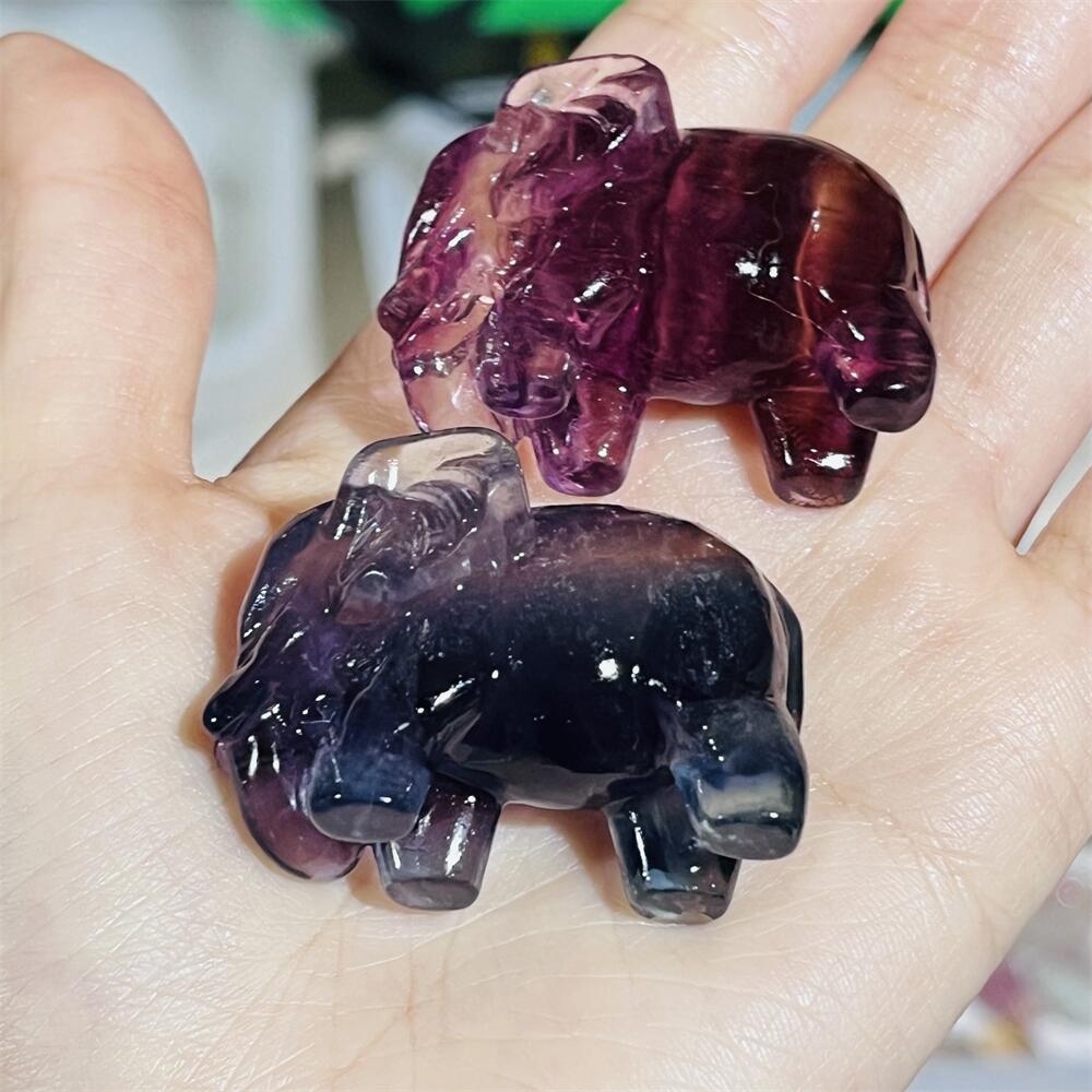 2PCS Colored Fluorite Crystal  - Art Craft Elephant recensie en prijs