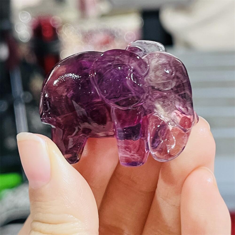 2PCS Colored Fluorite Crystal  - Art Craft Elephant recensie en prijs