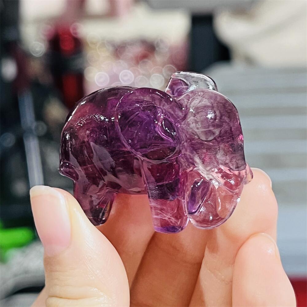 2PCS Colored Fluorite Crystal  - Art Craft Elephant recensie en prijs