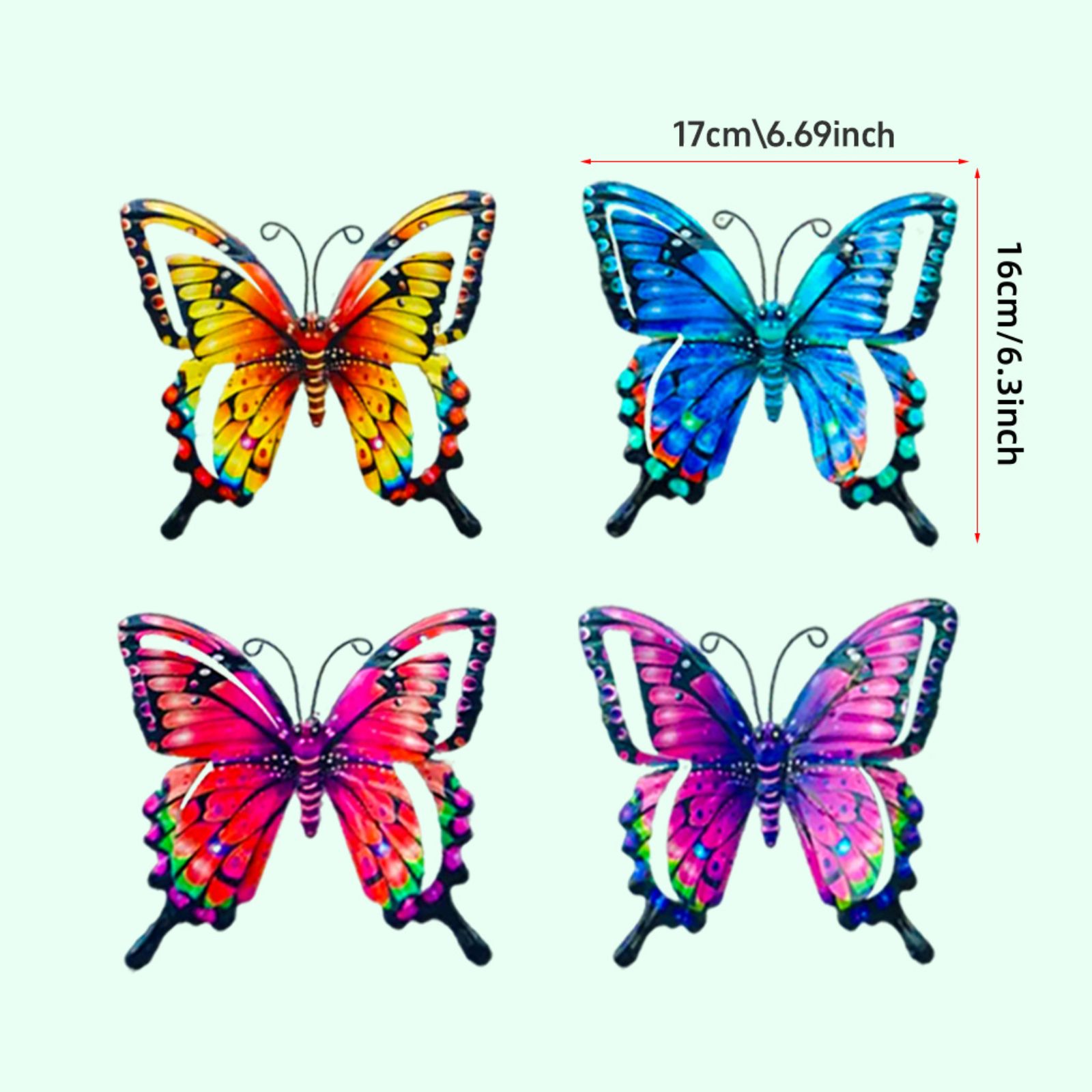 4pcs Iron Butterfly Wall Decor - Art Craft Butterfly recensie en prijs