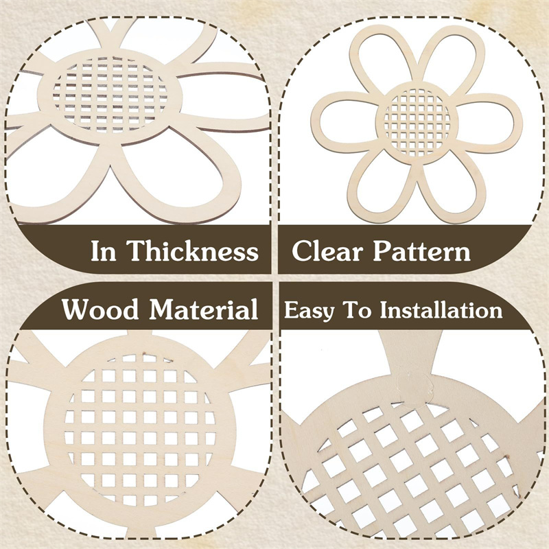 5pcs Wooden Flower Wall Decor  - Art And Craft For Nursery recensie en prijs
