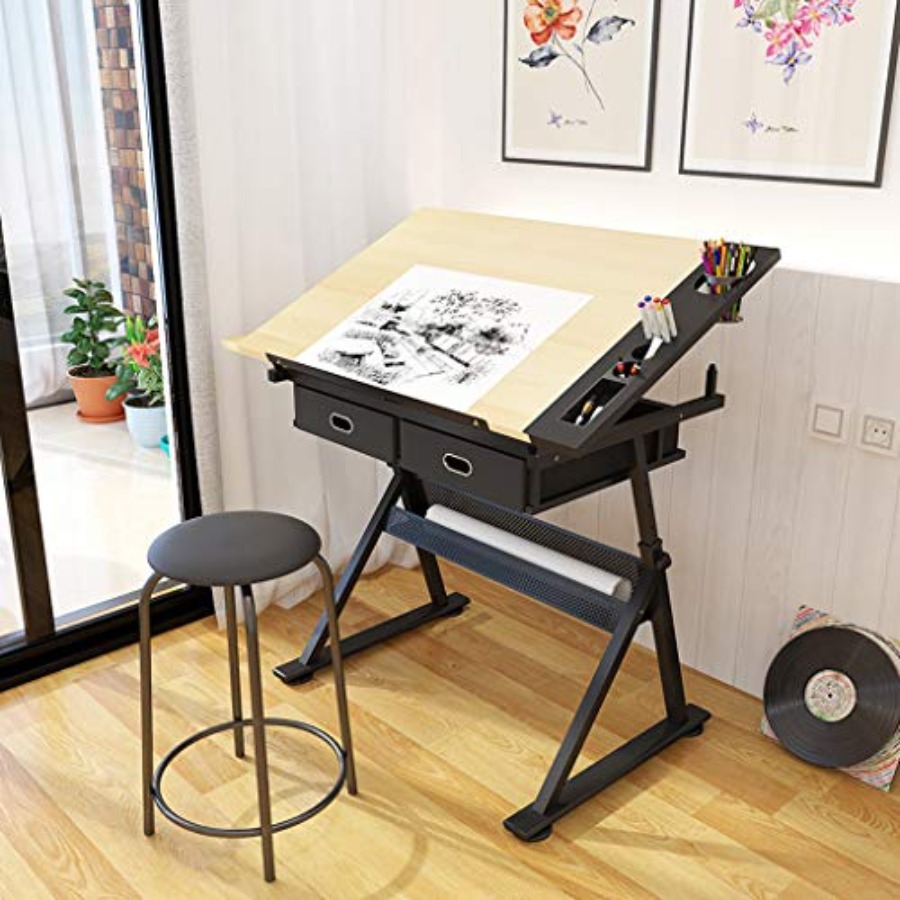 Drafting Table with Storage He - Art & Craft On Wild Animals For Preschoolers recensie en prijs