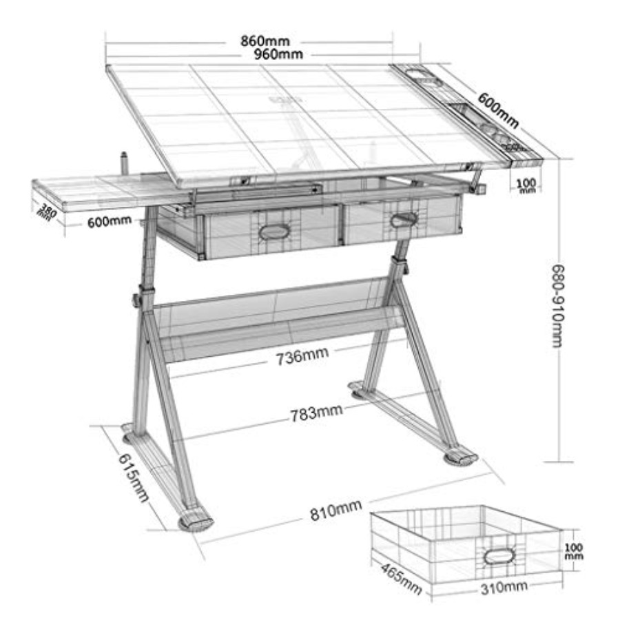 Drafting Table with Storage He - Art & Craft On Wild Animals For Preschoolers recensie en prijs