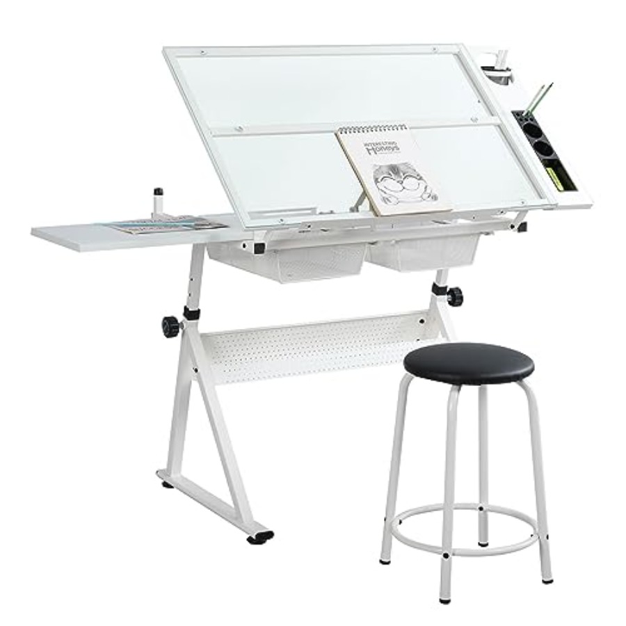 Drafting Table with Stool Mode - Art & Craft On Wild Animals For Preschoolers recensie en prijs