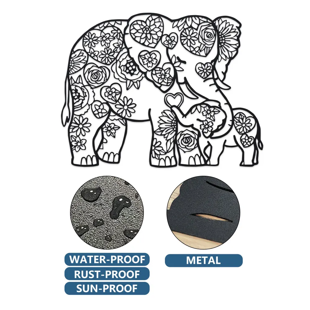 Iron Elephant with Floral Hear - Art Craft Elephant recensie en prijs
