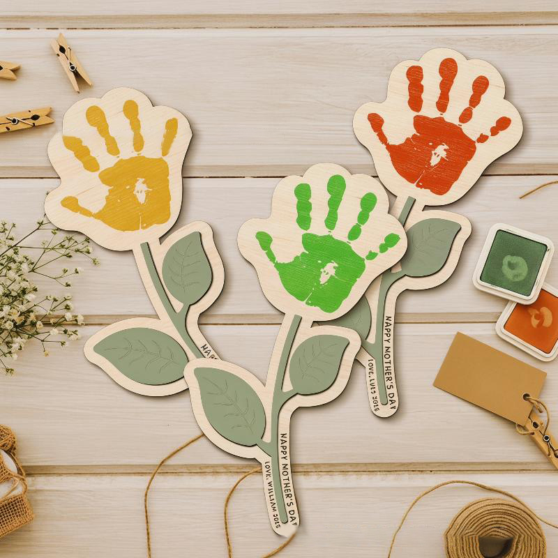 Blank Handprint Wood Flower Pl - Art And Craft For Nursery recensie en prijs