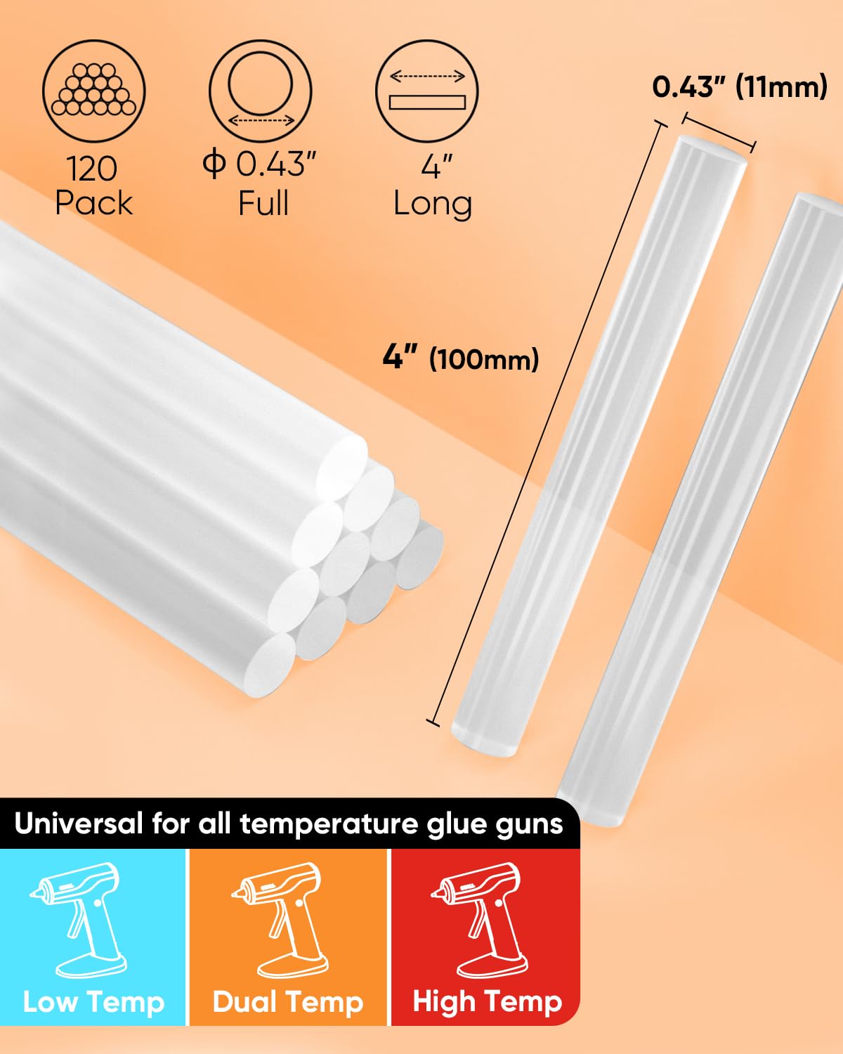 Full Size Hot Glue Sticks 0.43 - Art X Craft recensie en prijs