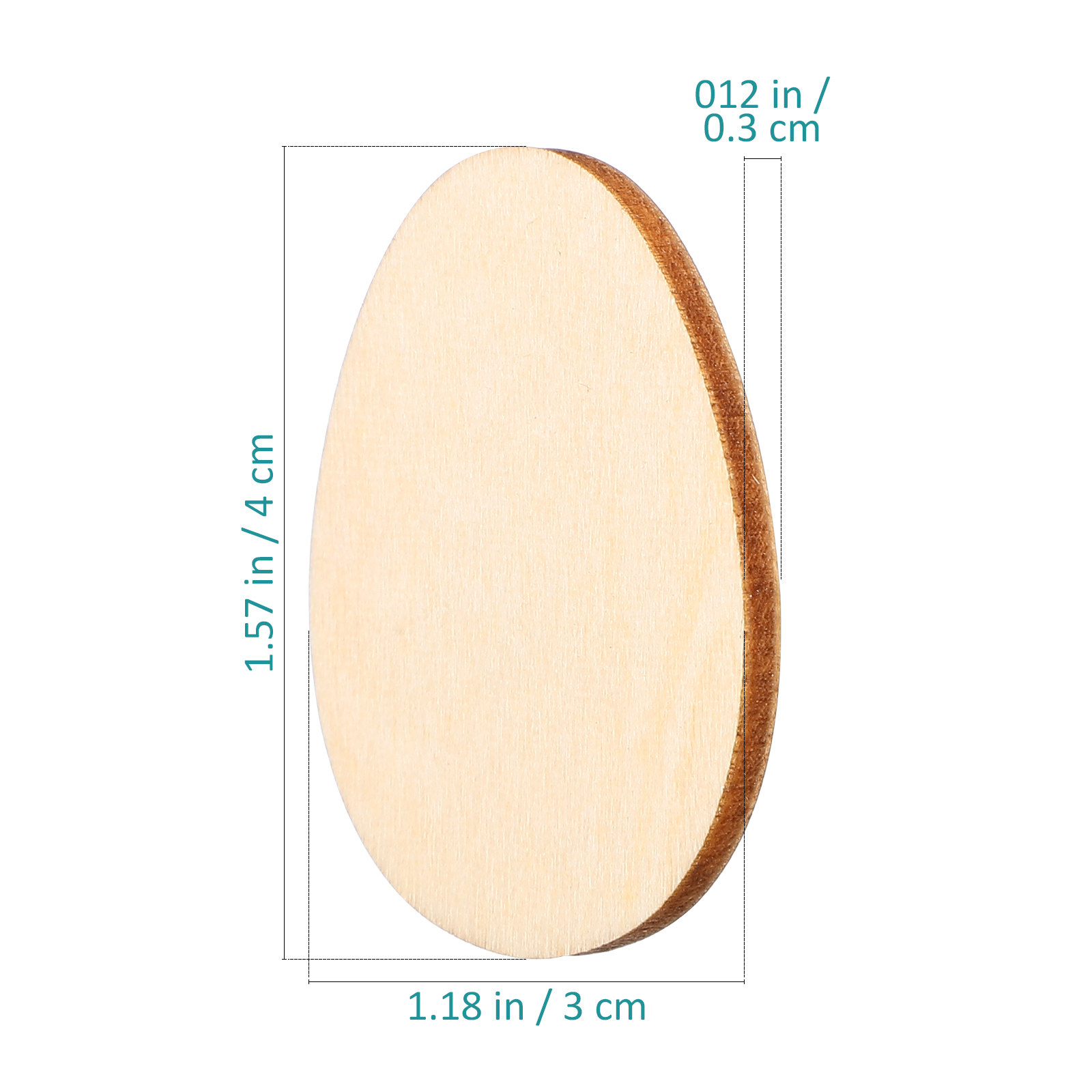 100Pcs 40Mm Egg Shape Wood DIY - Art And Craft For Nursery recensie en prijs