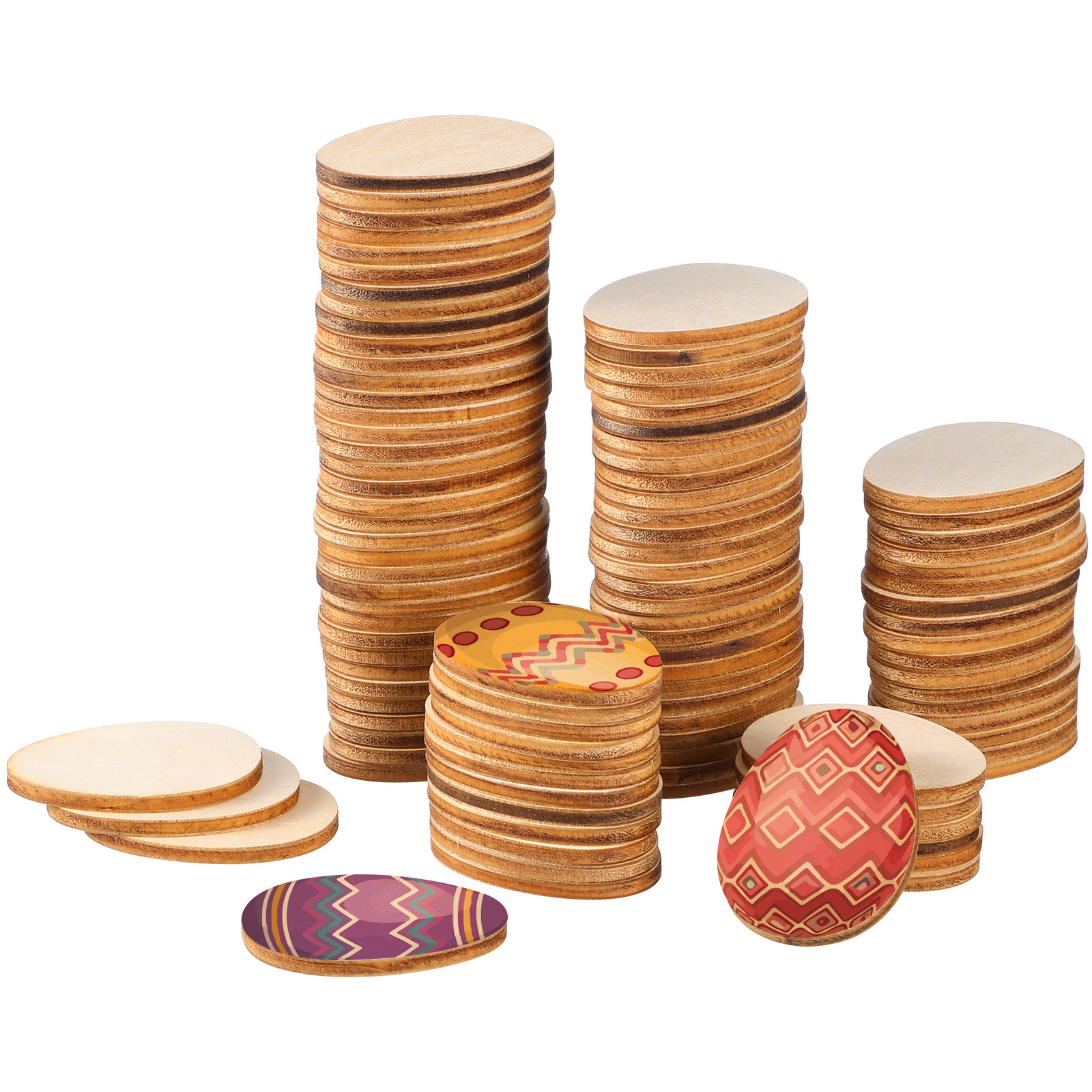 100Pcs 40Mm Egg Shape Wood DIY - Art And Craft For Nursery recensie en prijs