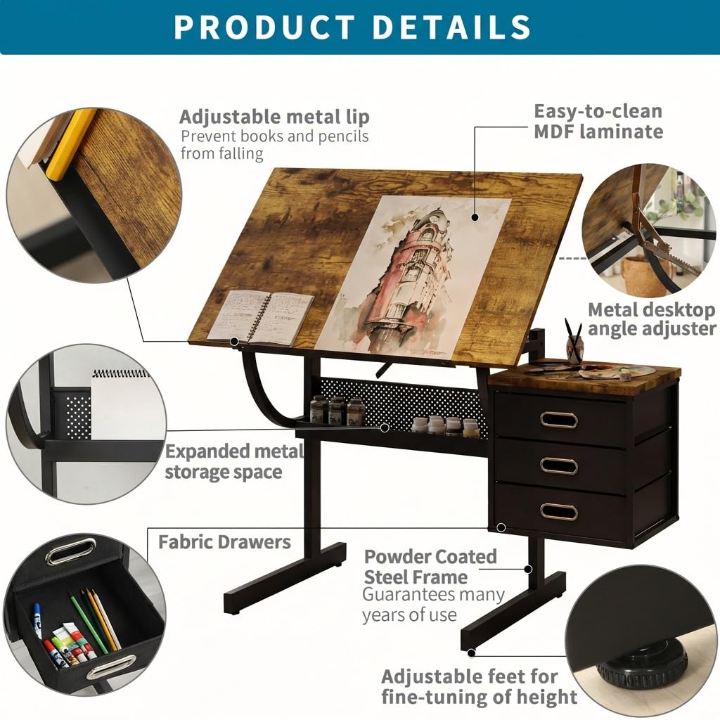 Adjustable Art Desk with Stora - Art & Craft On Wild Animals For Preschoolers recensie en prijs