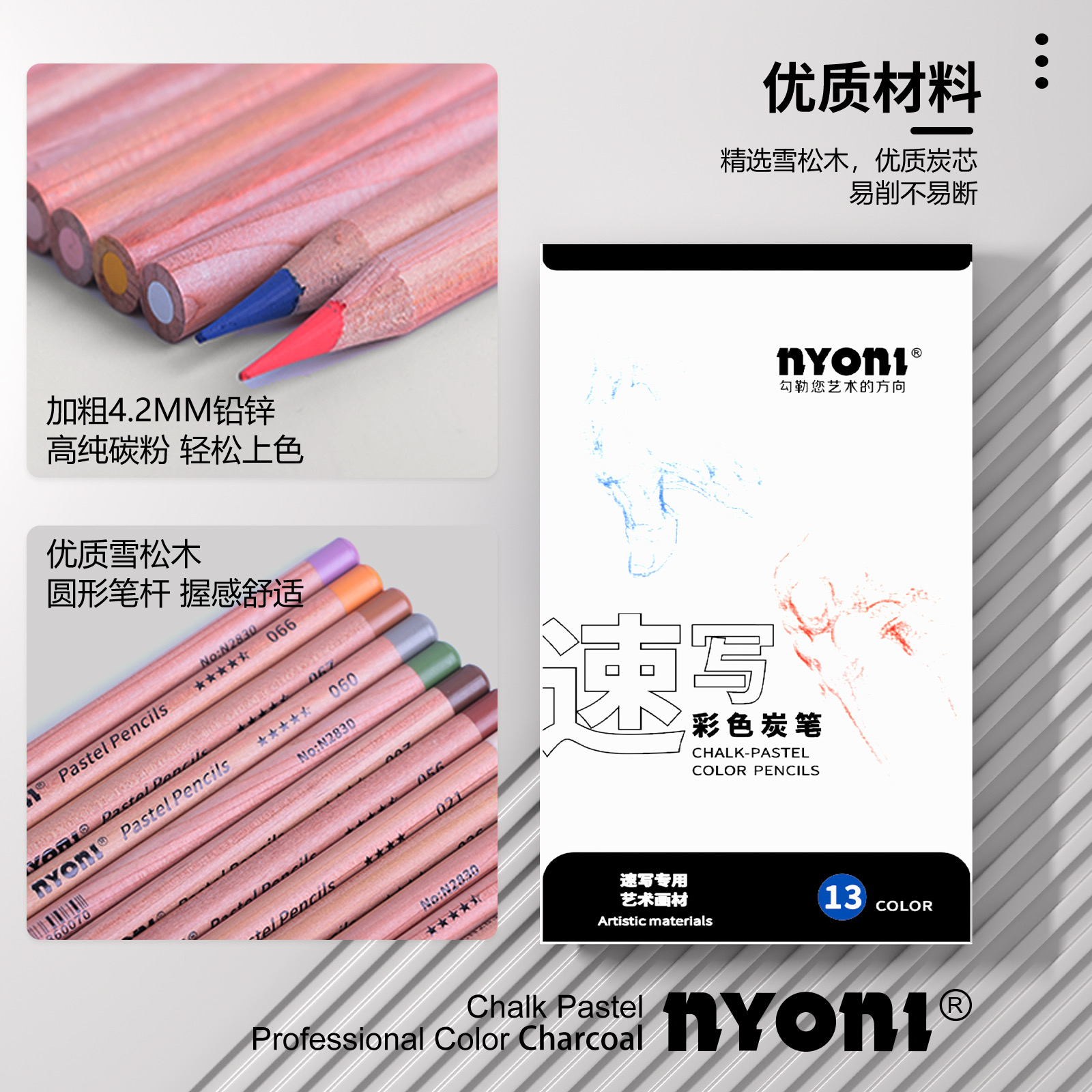 NYONI Premium Colored Charcoal - Chalk Pastel Set recensie en prijs