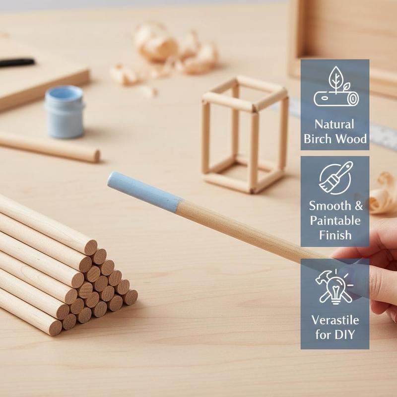 25Pcs Natural Birch Hardwood D - Art X Craft recensie en prijs