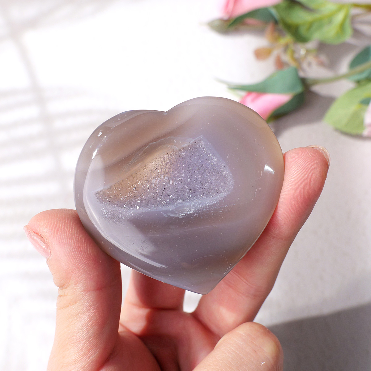 1PC Natural Agate Love Heart S - Art And Craft For Mother'S Day recensie en prijs