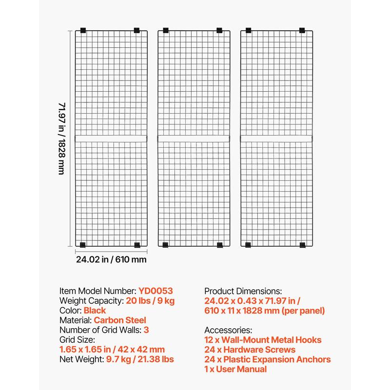 3 Packs Grid Wall Panels, 2 x  - Art X Craft recensie en prijs