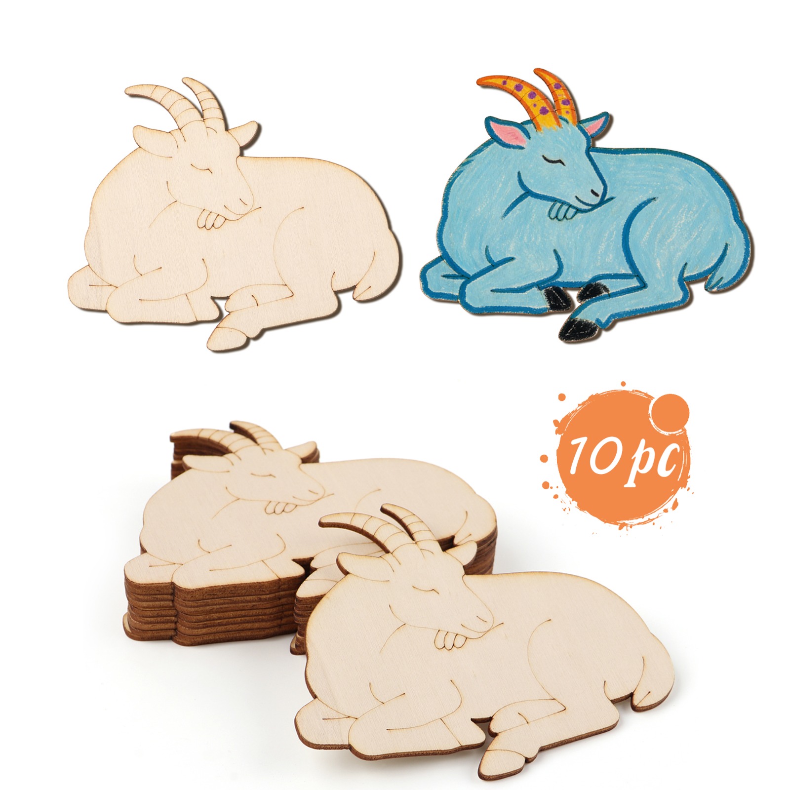 10pcs/set Unfinished Wood Shee - Art & Craft On Wild Animals For Preschoolers recensie en prijs