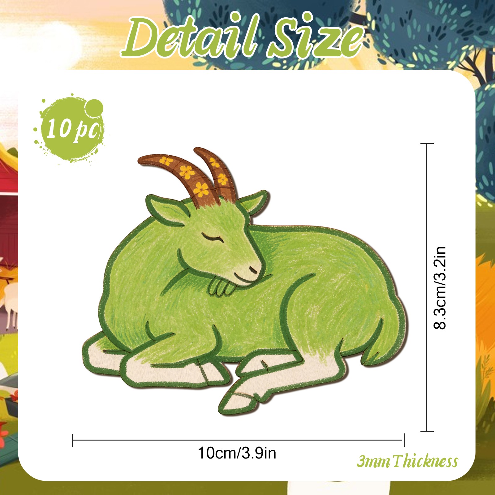 10pcs/set Unfinished Wood Shee - Art & Craft On Wild Animals For Preschoolers recensie en prijs