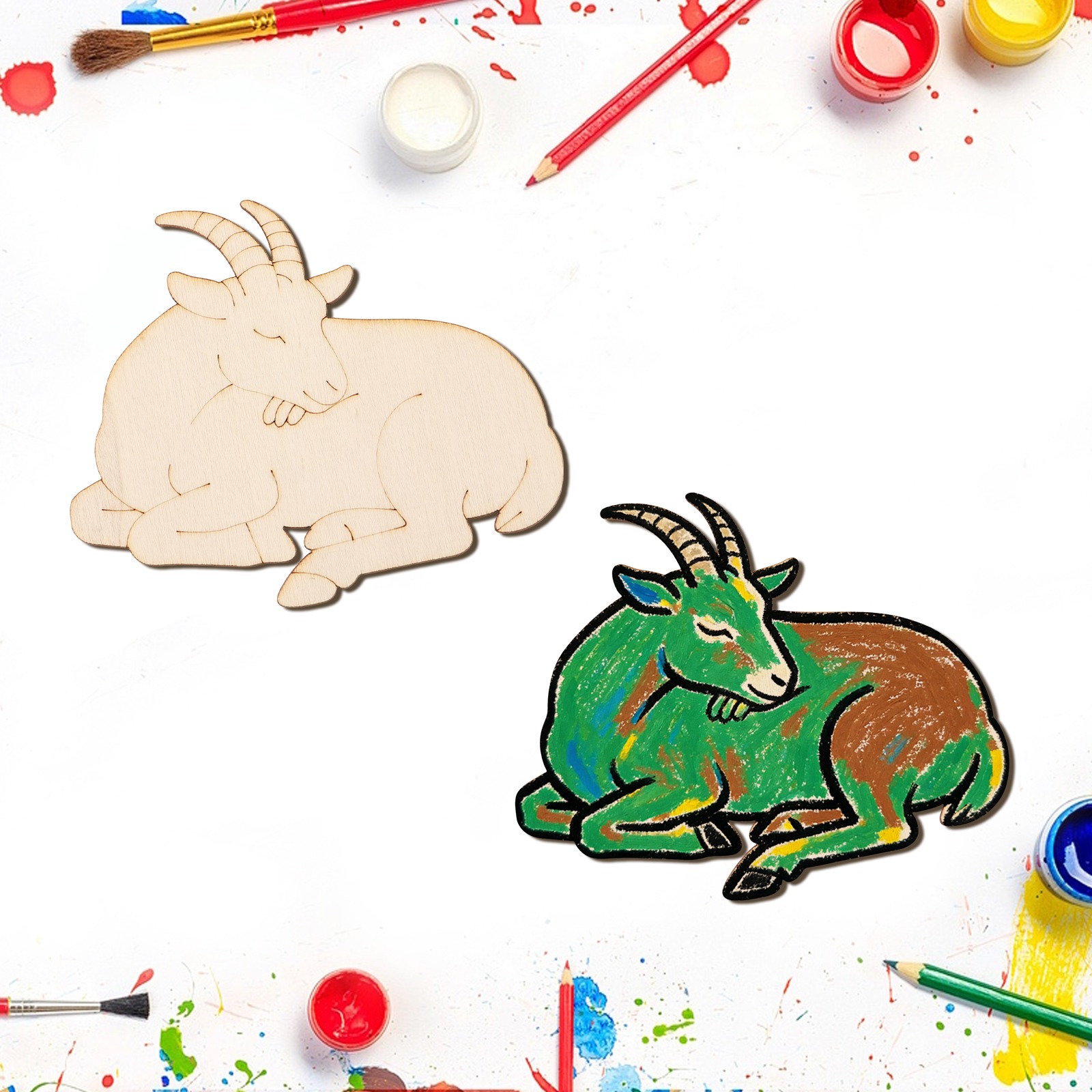 10pcs/set Unfinished Wood Shee - Art & Craft On Wild Animals For Preschoolers recensie en prijs