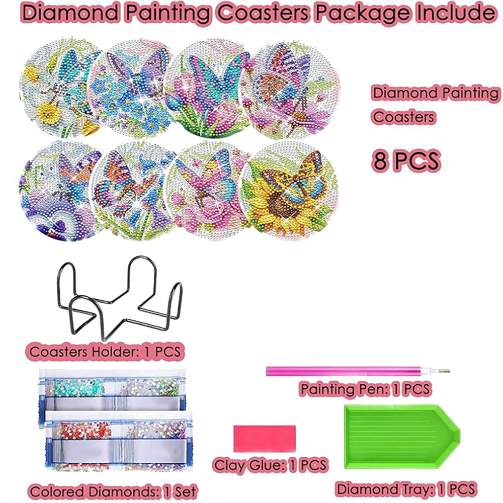 8 pieces of diamond art painti - Art Craft Butterfly recensie en prijs